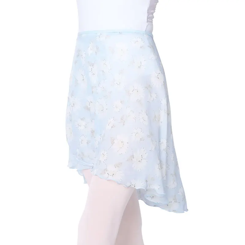Ballet Skirt Women Printing Skirt Adult Ballet Dance Short Dresses Satn Ribbon Chiffon Skirts Blue Yellow - Image 6